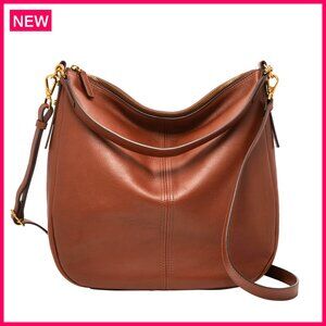 Leather Hobo Handbag, Adjustable Crossbody Strap, 12x5x13 Inches, Everyday Purse